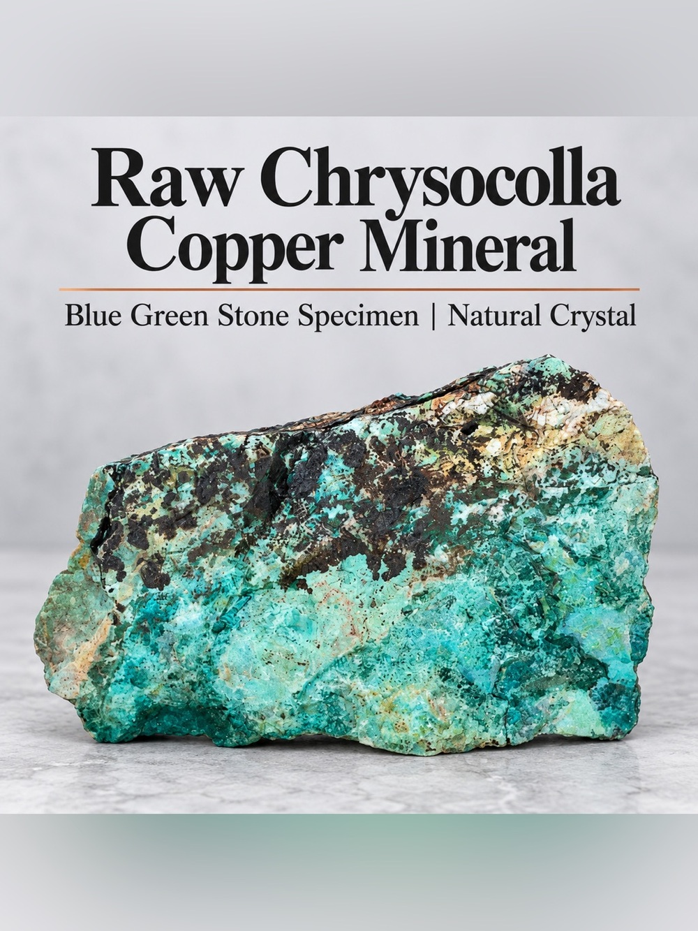 Raw Chrysocolla Copper Mineral | Blue Green Stone Specimen | Natural Crystal
